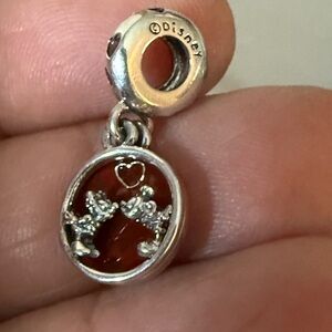 Disney Silver and Red Mickey and Minnie Charm